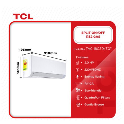 TCL 2.0HP R32 TAC-18CSD/ZG11 AIR CONDITION