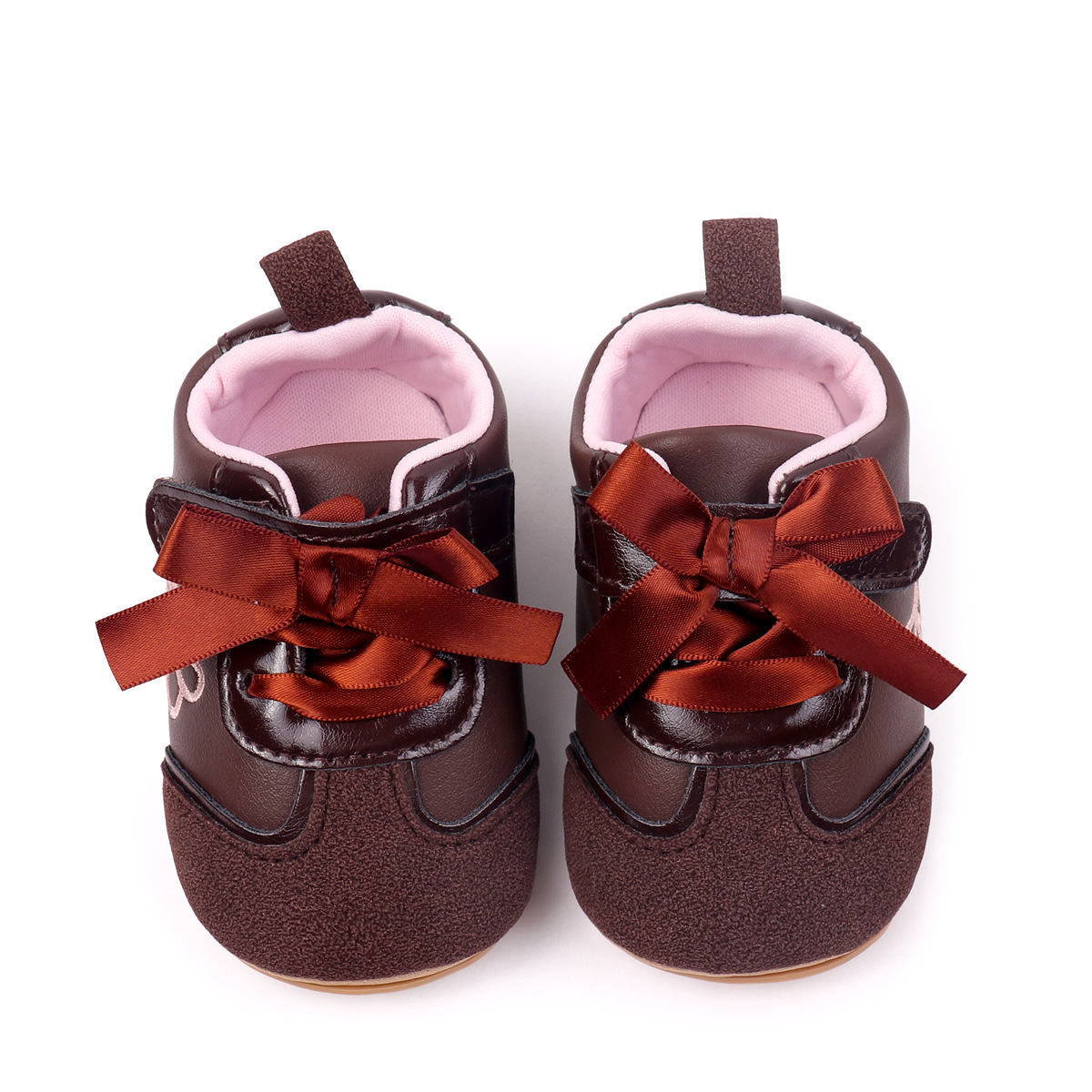 2026 New Design Newborn Baby Girls Causal Sport Style First Walking Outdoor PVC Sole With Beautiful Bow Toddler Shoes
