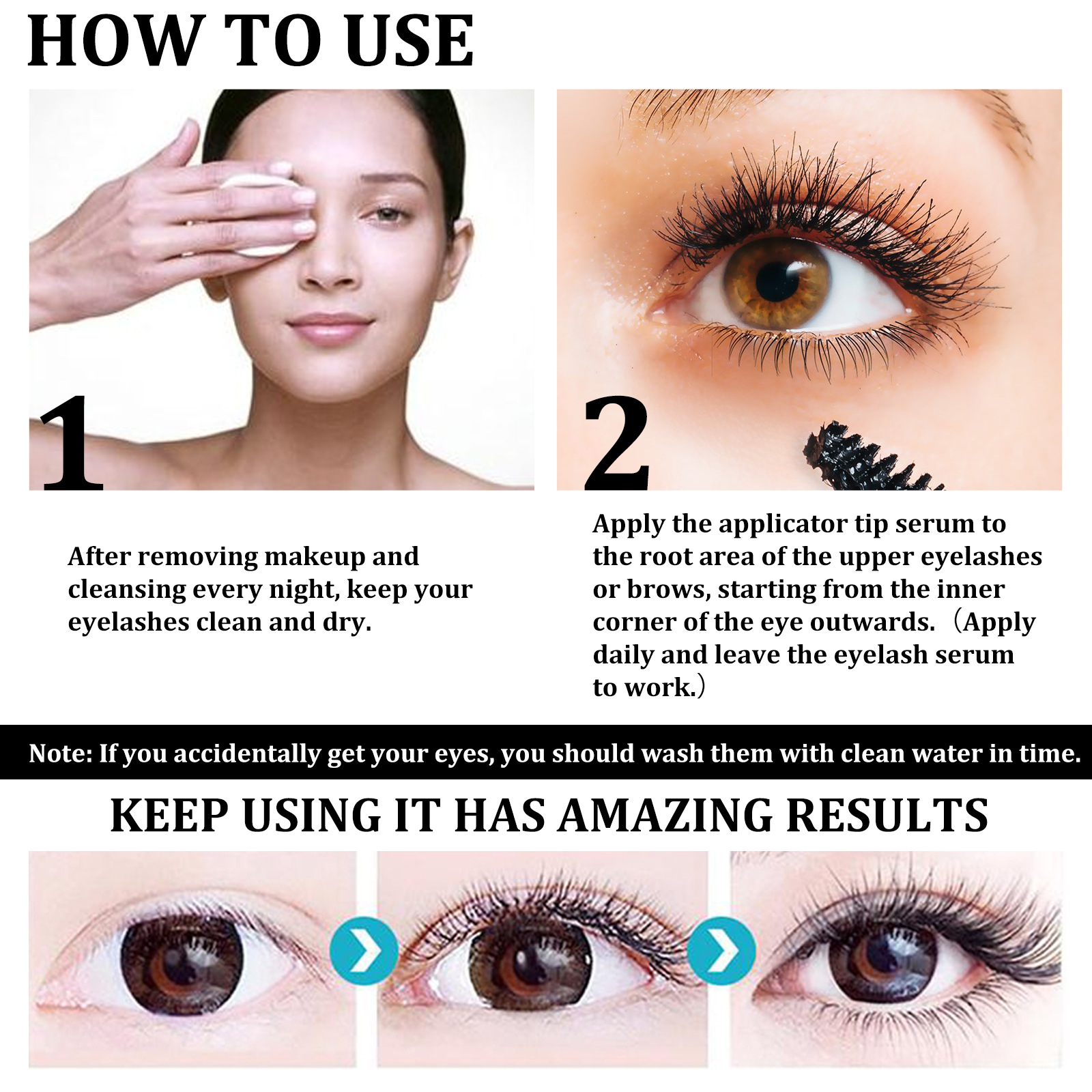 EELHOE Castor Oil Mascara Natural dense slim curl moist not easy to dye mascara care