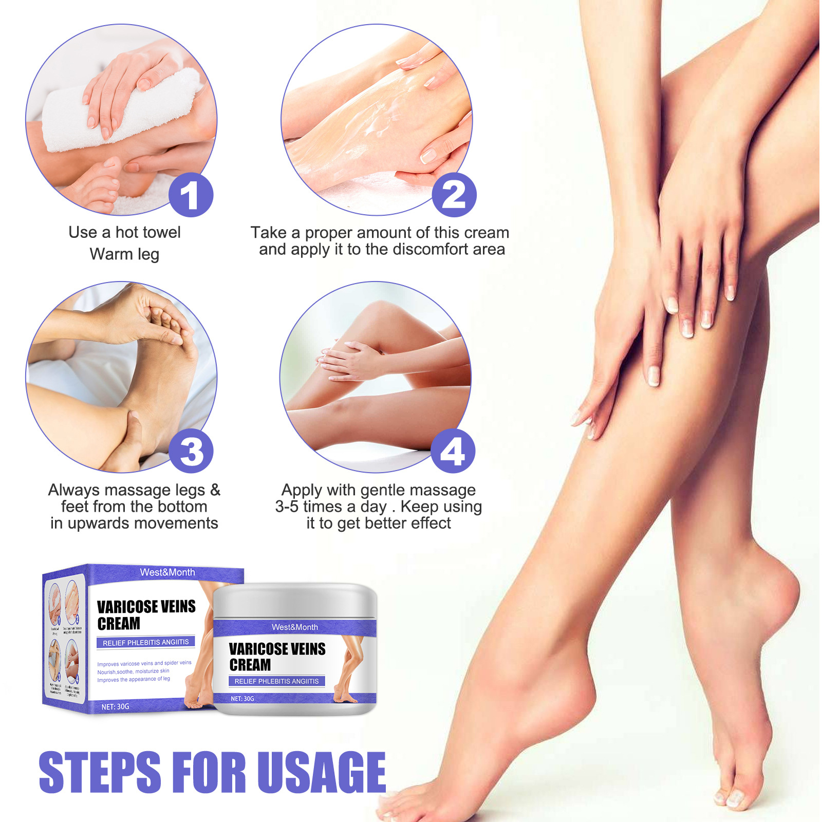 Varicose Vein Cream Earthworm Leg Vasculitis Phlebitis Spider Blue Veins Bulge Relieve Pain Red Blood Repair Moisturizing Cream
