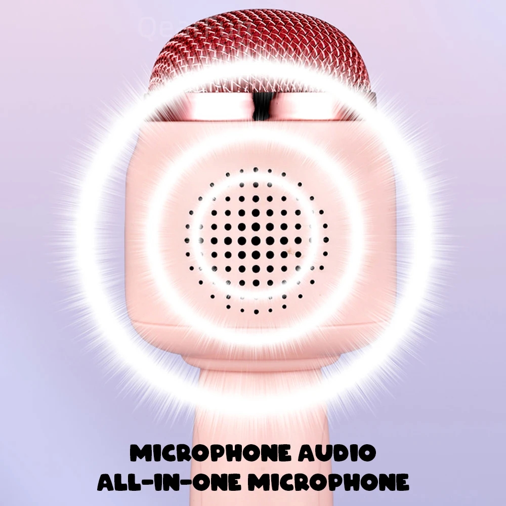 5 in 1 New Karaoke Microphone for Kids Singing Portable Wireless Bluetooth 5.3 Karaoke Speaker with LED Lights Machine Kids Gift