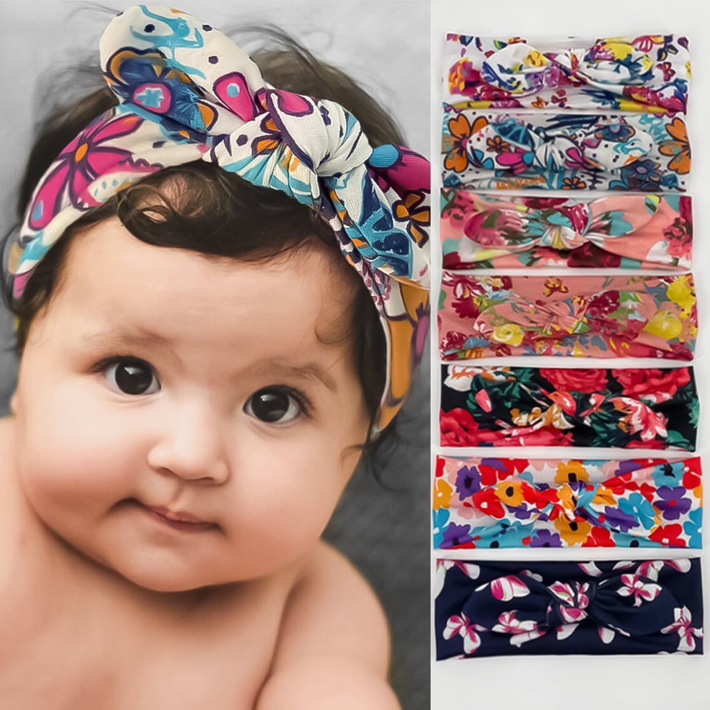 New children's baby printed and tied hair with rabbit ears and simple Bohemian hair accessories