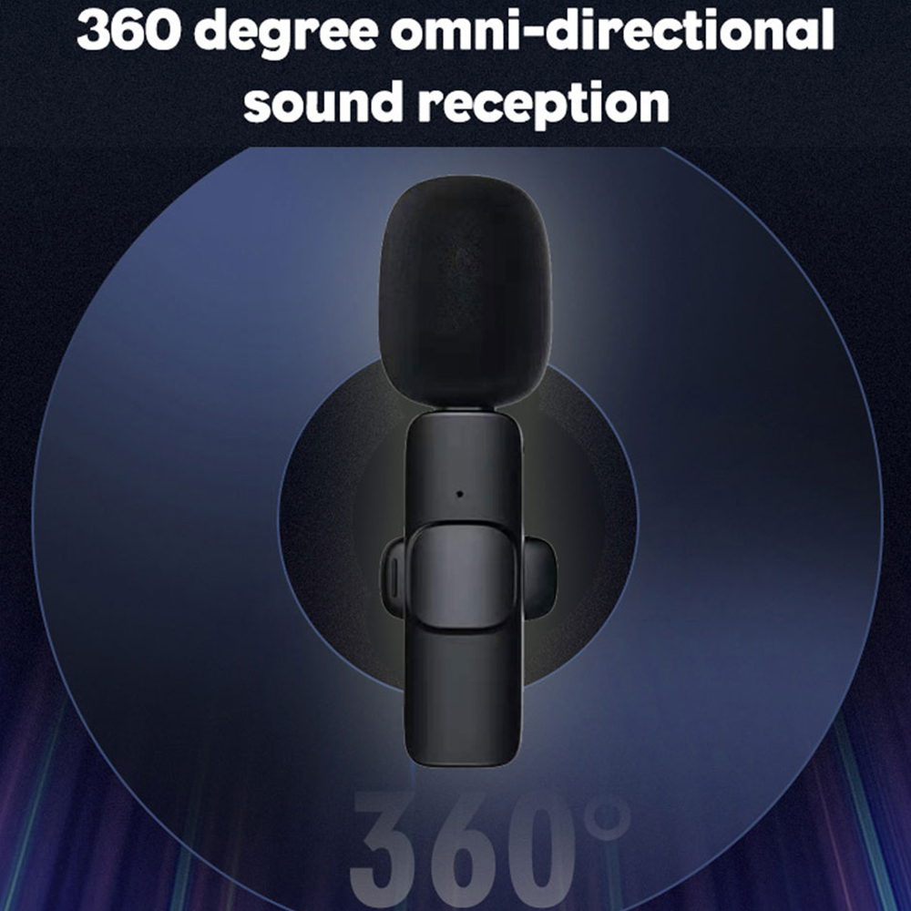 Wireless Lavalier Microphone Portable Audio Video Recording Mic For IPhone Android Live Game Mobile Phone Camera