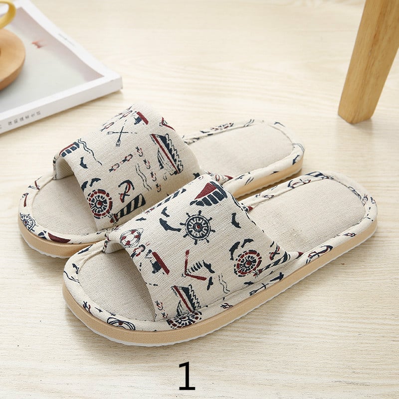Man Home Slippers Indoor Floor Soft Couple Linen Slipper Spring Autumn Lightweight Unisex Bedroom Shoes Ladies Flax Flip Flops