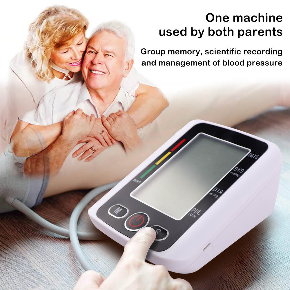 Portable Digital Upper Arm Blood Pressure Monitor Measurement Tool LCD Digital 1 Pcs Sphygmomanometer With Voice Broadcast