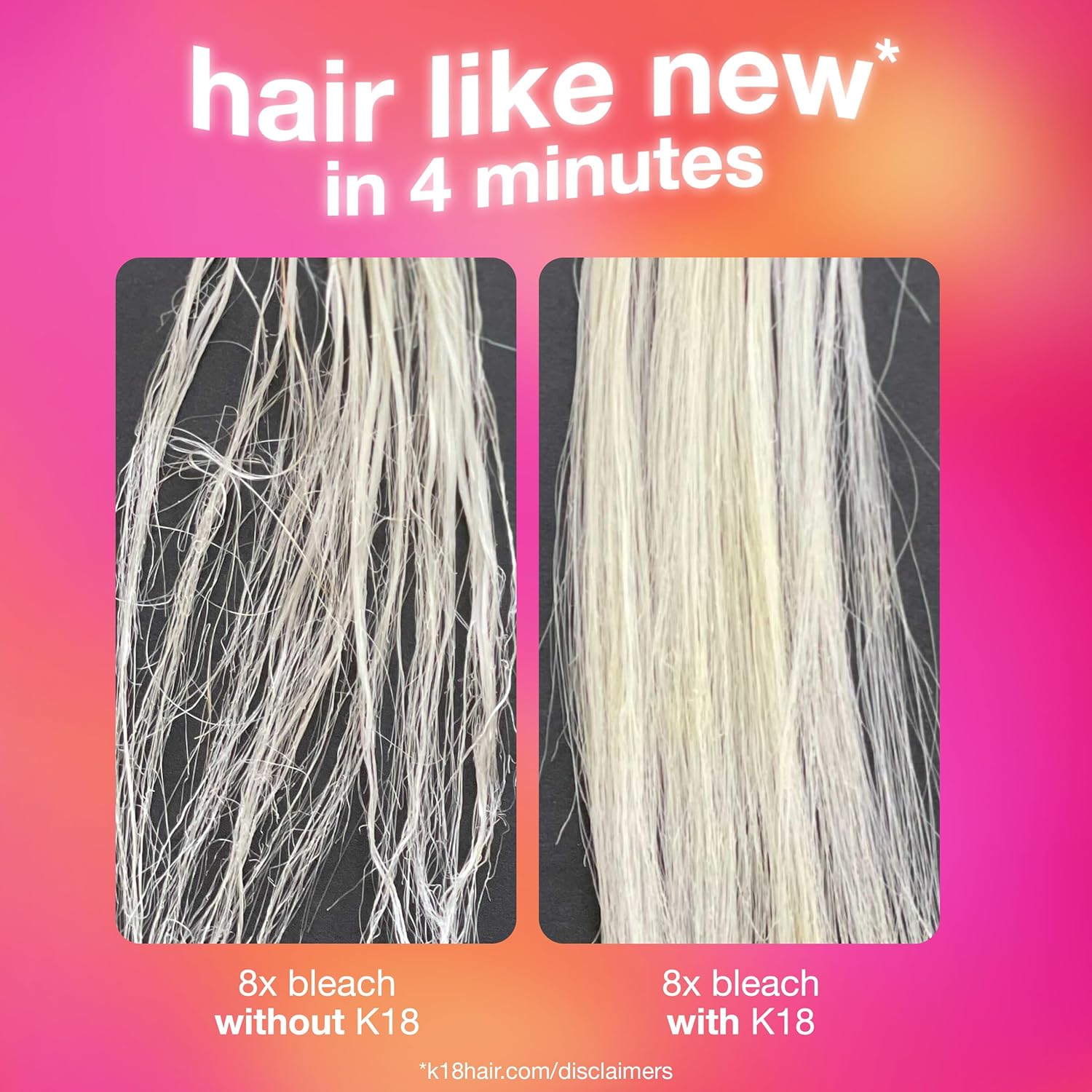K18 Leave-In Molecular Repair Hair Mask, Patented, Lasting Repair For Dry, Frizzy, Damaged Hair, Reverse Damage In 4 Minutes From Bleach, Color, Chemi