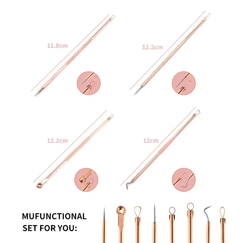 4 PCS Stainless Steel Acne Needle Set With Box Face to Blackhead Beauty Salon Squeeze Skin Care Tools Puberty Maintenance