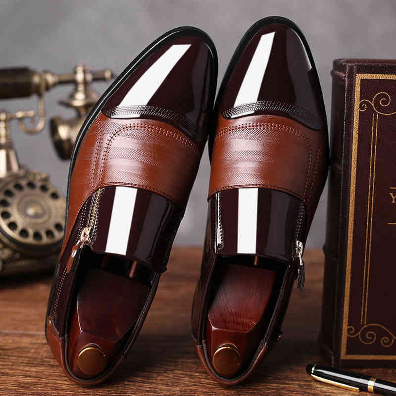 Men Business Shoes Fashion Tassel Pointed Leather Dress Formal Office Oxford Soft Leisure Casual Flat Moccasins SIZE 38-48