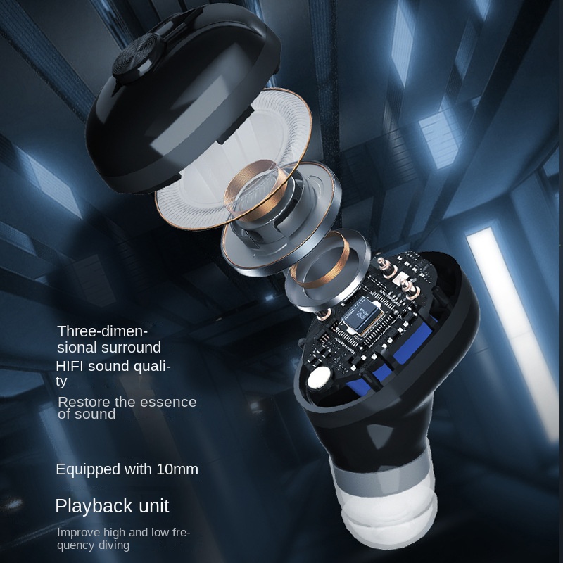 Single In Ear Bluetooth Earphones Handsfree Wireless Headphones Sport Gamer Headset With Mic Earbuds TWS IPX5 Waterproof