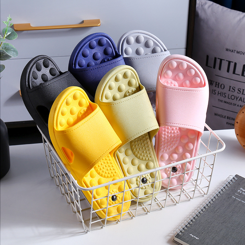 Slippers female summer home couple indoor bath anti-slip soft bottom sandals male massage household bathroom slippers