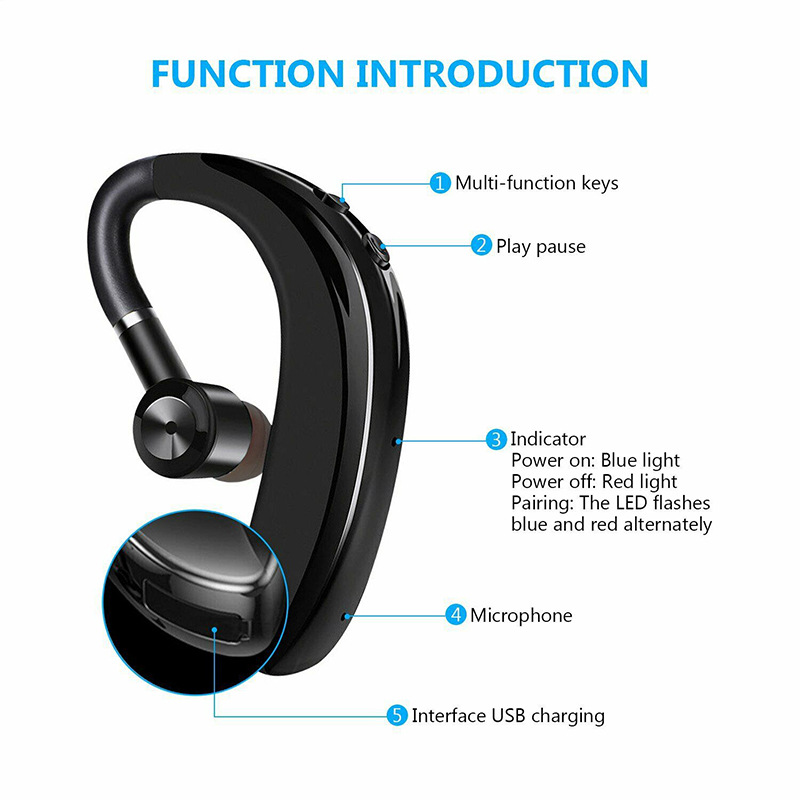 Wireless Bluetooth Headphones With Microphone hands-free Noise Cancelling Business Earphones Sports Headset for Smartphones