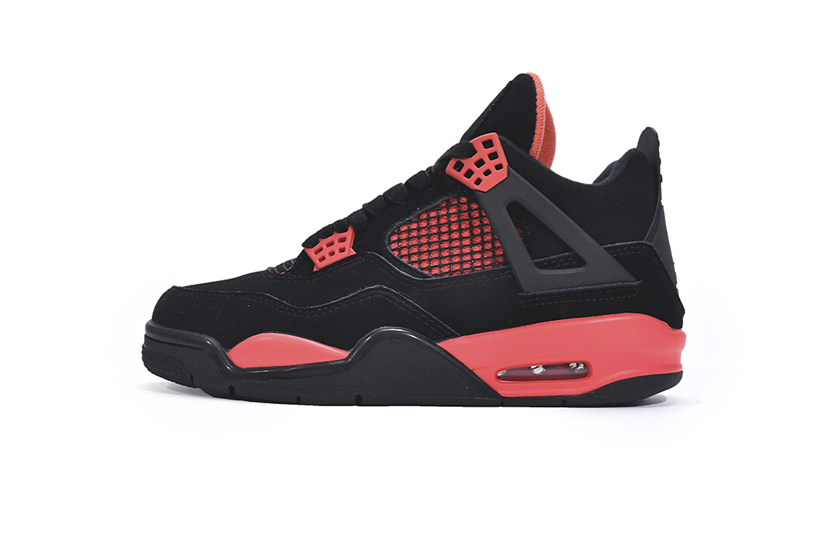 Jordan Brand 4 "Red Thunder" Basketball Shoes Walking Shoes Comfortable Men's Shoes Non-Slip Platform Shoes