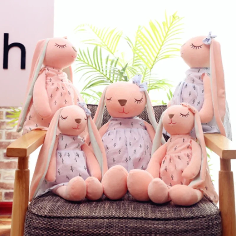 1pc 35CM kawaii Long Ear Rabbit Plush Toys Baby Sleep Comfort Dolls Stuffed Soft Animal Toys Lovely Rabbit for Children Girls