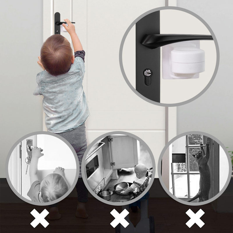 Home Universal ABS Protection Device for Children Safety ABS Anti-open Handle Locks Door Lever Lock Baby Kids Safety Doors Lock