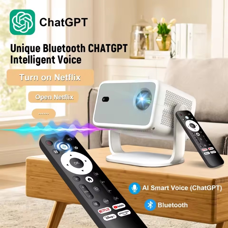 Velec Projector Netflix Certification 650ANSI Android 13 Portable 4K Native Wifi6 BT5.2 1080P TP350 Auto Keystone Correction