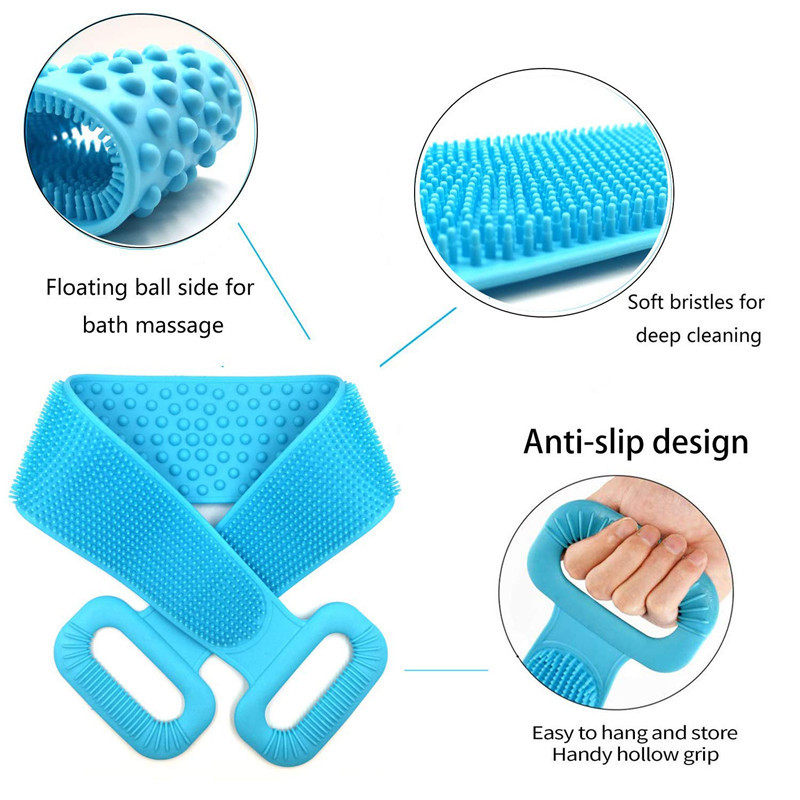Body Sponge Silicone Brush Bath Towel Bath Gel Bath Cleansing Skin Brush Massage Shower Extended Scrubber Skin Clean Brushes