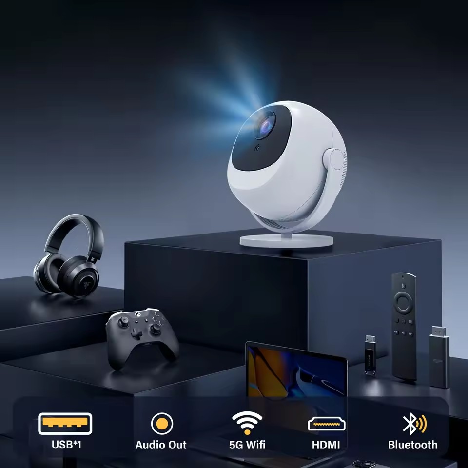 BL360 Projector 4K Android11 5G Wifi 720P Outdoor Home Cinema Auto Keystone Portable Speaker Theater Movie Mini Projectors