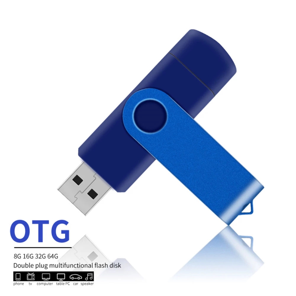 Silver Cle Usb Flash Drives 64GB 32GB Pendrive 128GB Mini Pen Drive 16GB OTG 2 IN 1 Memoria Usb Stick 8GB Chiavetta Usb Key Gift