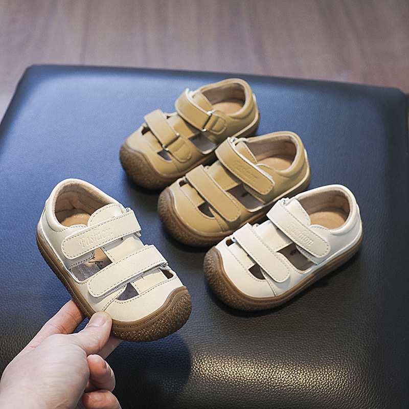 Children's baby shoes summer new item girls' toe cap sandals Korean version versatile boys' soft sole toe cap anti kick walking