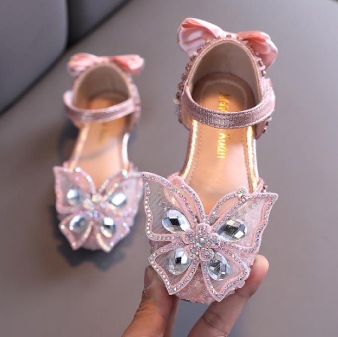 Kids shoes fashion shoes Bow tie girl leather shoes Princess shoes for children Children's shoes Student casual Christmas shoes