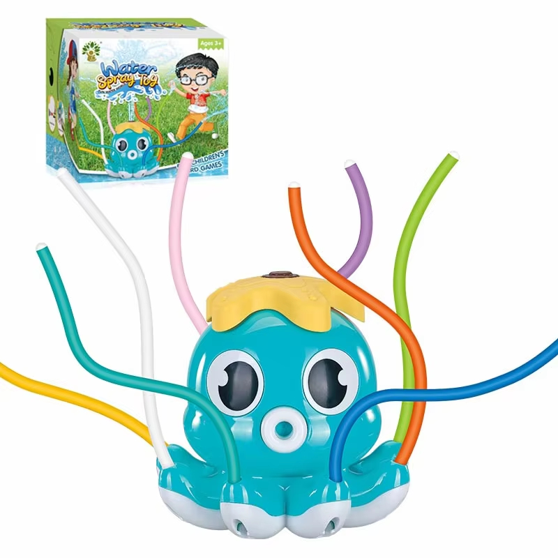 Summer Water Toy Sprinkler Rotating Spray Outdoor Games for Kids Garden Octopus Backyard Yard Cartoon Splash Baby Bath Toys Gift