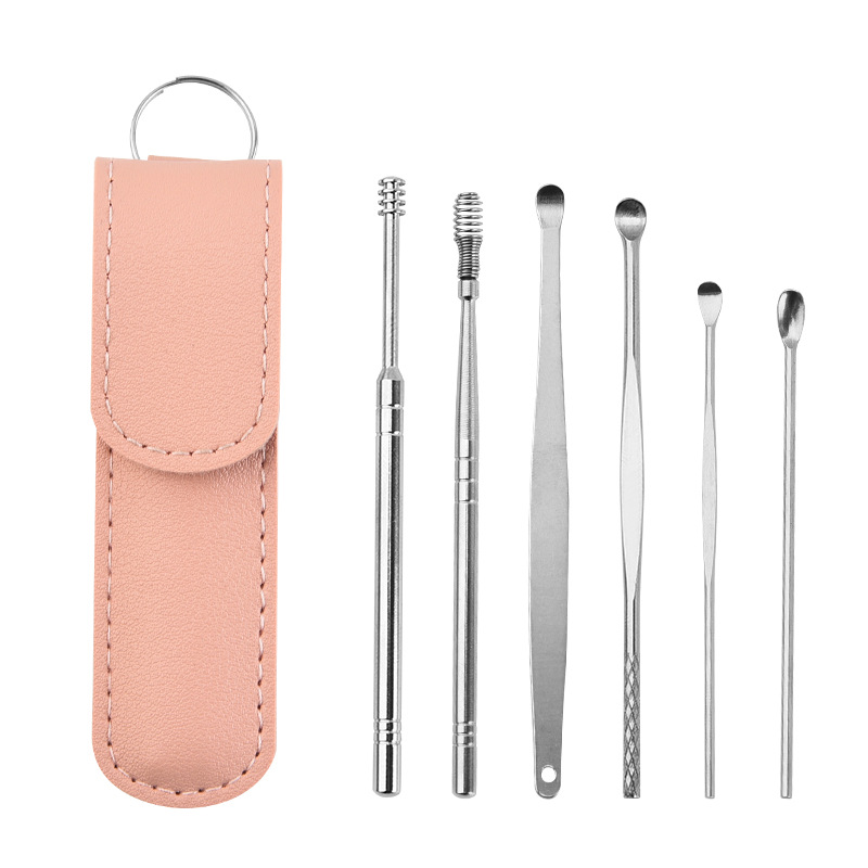 6pcs Ear Cleaner Tool Earpick Sticks Earwax Remover Curette Ear Pick Cleaning Ear Cleanser Spoon Health Care Earpick &