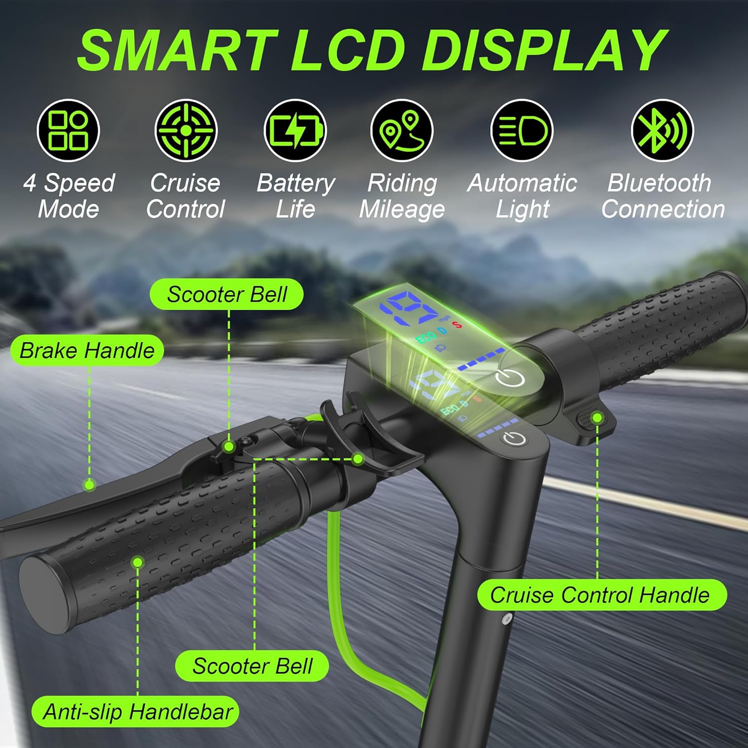 Aovowheel Electric Scooter for Adults, Folding E Scooter with 250W-500W Motor 16-24 Mph Top Speed, Max 15-60Miles Long Range,Commuting Scooters with 6