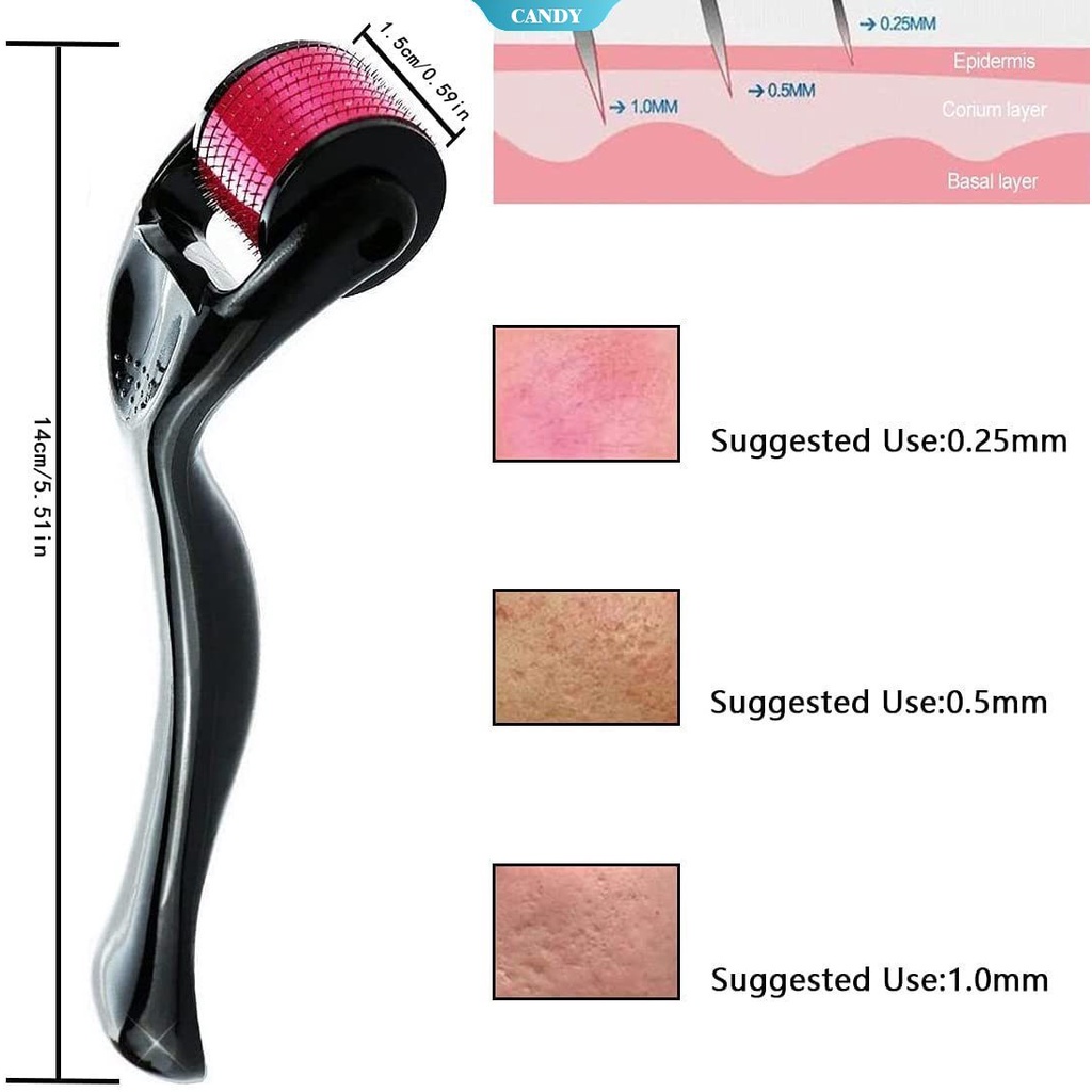 Micro Needling 540 Roller Derma Roller Dermaroller 0.3mm Titanium Hair Regrowth Beard Growth Anti-Hair Loss Treatment