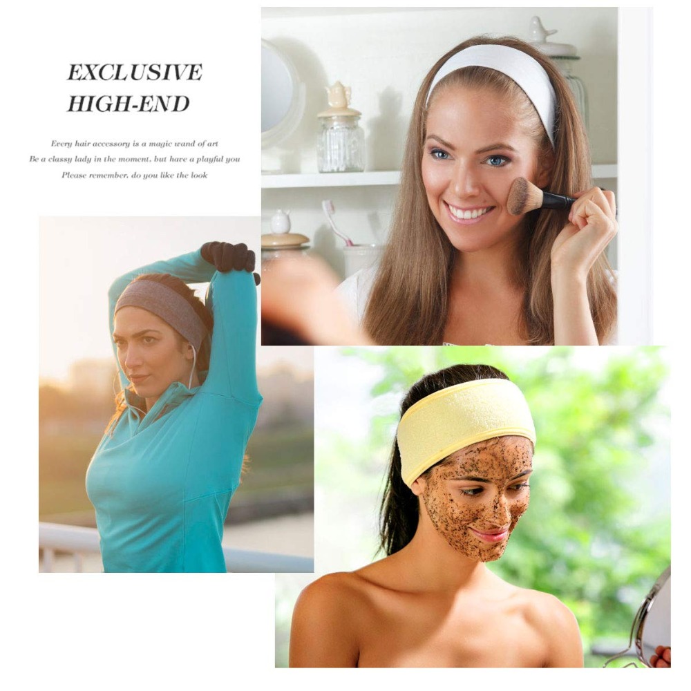Adjustable Wide Hairband Yoga Spa Bath Shower Makeup Wash Face Cosmetic Headband For Women Ladies Make Up Accessories