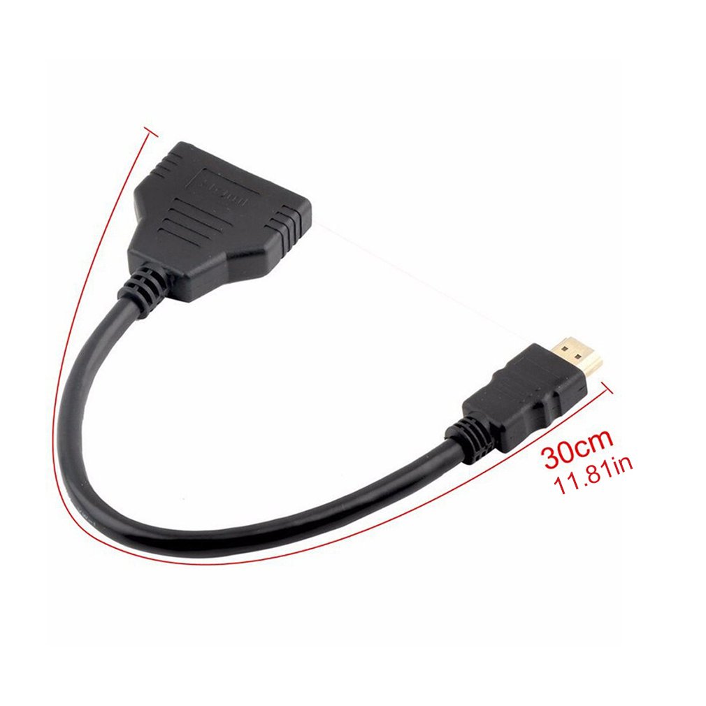 2 Dual Port Y Splitter 1080 V1.4 Male To Double Female Adapter Cable 1 Input 2 Output HDMI-compatible Converter Connect Aux Cord