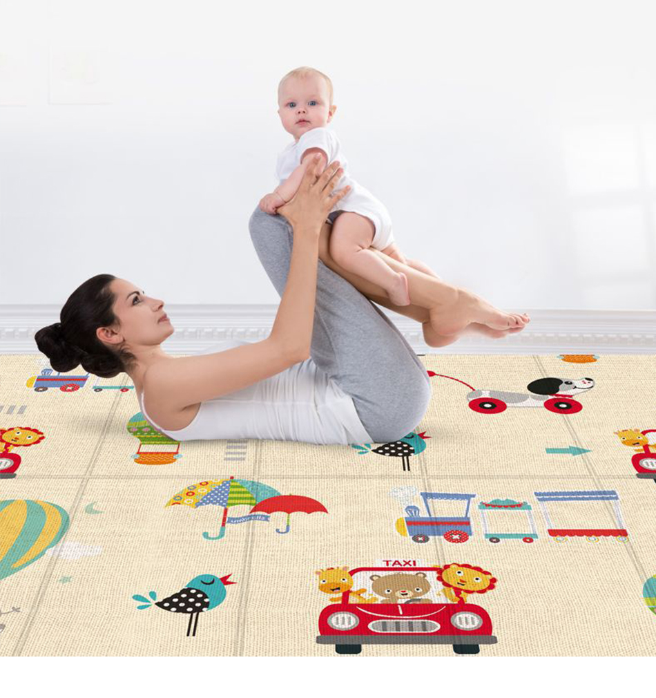Children's Folding Mat Soft Foam Nursery Carpet Crawling Mats Large Foldable Carpet Puzzle Baby Gaming Mat For Kids 180*100CM