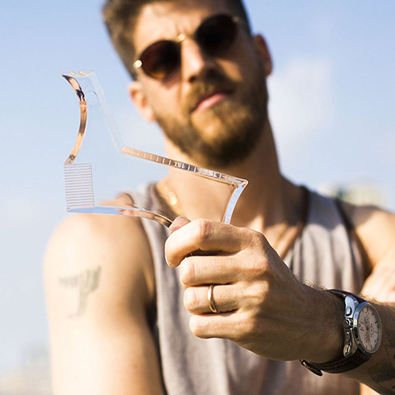 Men Beard Shaping Styling Template Comb Men's Beards Combs Beauty Tools for Hair Beard Trim Templates Hairstyles &