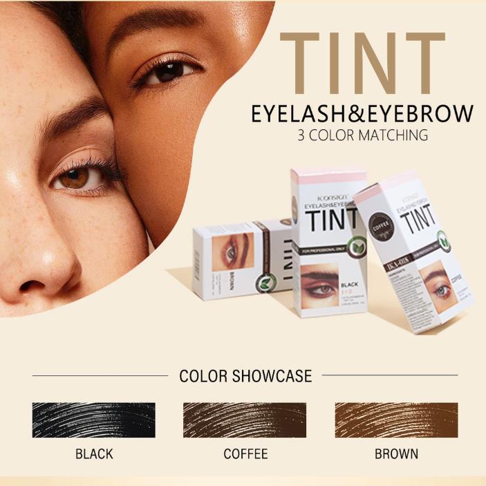 1 Set Eyelashes and Eyebrow Tint Dye Eyebrow Dye Waterproof Long-lasting Eyebrow Brow Kit Semi Permanent Eyebrow black brown