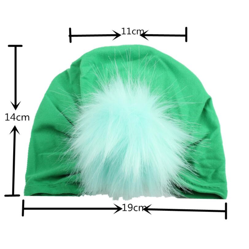 New Contrast color Design Baby Girl Hat with Hair Ball Newborn Infant Hat Cap Accessories for Children Kids
