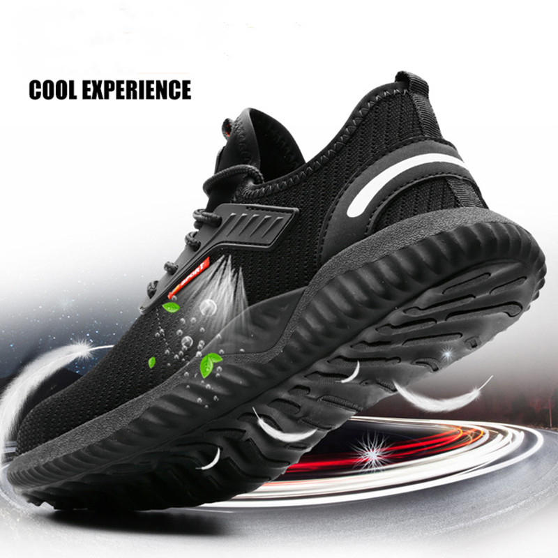 Tinggu Flying Weave Labor Protection Shoes Men's Standard Steel Baotou Anti-smashing and Anti-piercing Safety Shoes