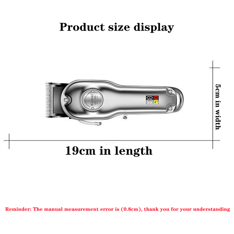 Kemei hair clipper KM-1986 metal charging plug dual-purpose oil head electric hair clipper stepless fine-tuning digital display