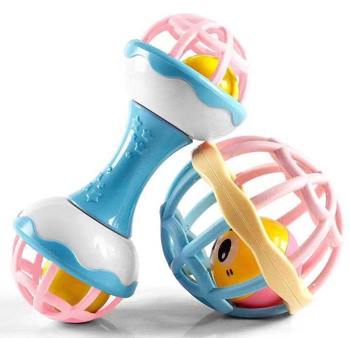 Baby Kids Rattle Bells Shaking Dumbells Early Development Toys for 0-12 Months