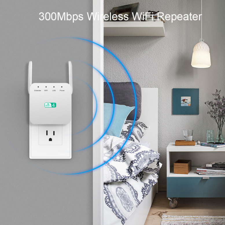 300M dual antenna wireless wifi router repeater network signal booster amplifier extender