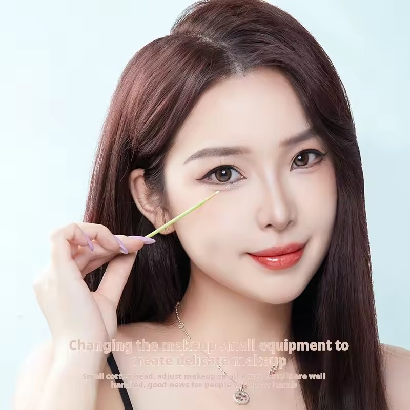 100PCS Nano Cotton Swab Portable box Canned Small Head Cotton Swab Eyeliner pen Grafting Eyelash Thin Cotton Cwab