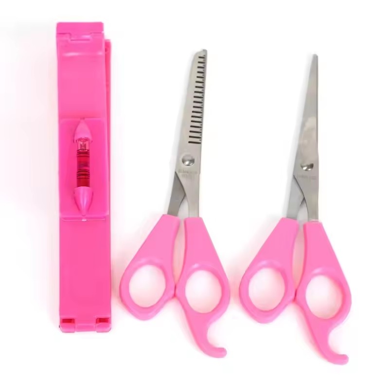 1 set of DIY hairdressing tools for trimming bangs, a divine tool for bangs, a level ruler for bangs, and a bangs clipper