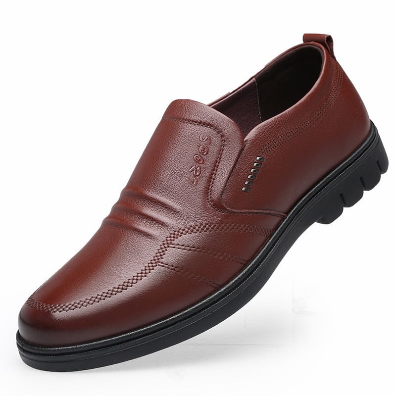 Men's New Soft Leather Business Leather Shoes Lightweight Soft Sole Non-Slip Casual Leather Shoes Men's Shoes