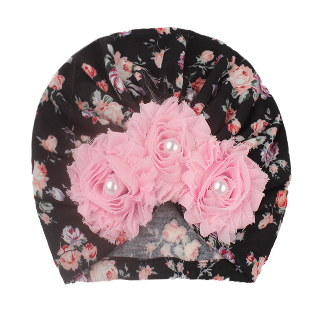Baby Soft Printed Children's Hat Sunflower Sticky Bead Pullover Hat