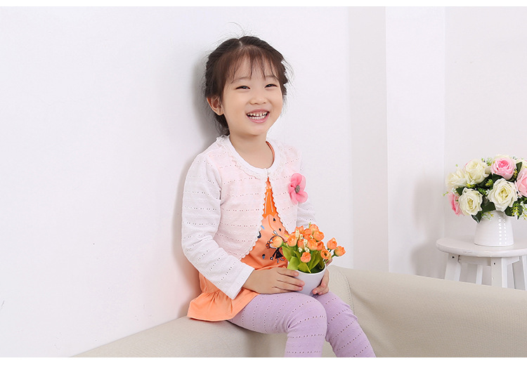 Hot Fashion Thin Cotton Cardigan For Girls Full-Sleeve Girls Cardigan Shrug 2-10T Girl Clothing Sweaters Spring Summer