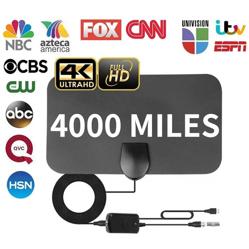 4K 1080P TV Antenna Amplifier set Digital HD Antena Indoor HDTV TV Antenna for VHF UHF DVB-T2 Surf HD Radius Receiver