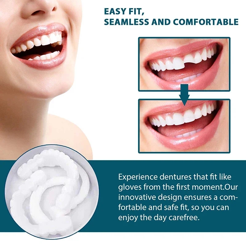 Whitening Tooth Denture Resin Temporary Teeth Braces Teeth Adjustable Denture Teeth Set Instant Smiling Denture Teeth Veneer