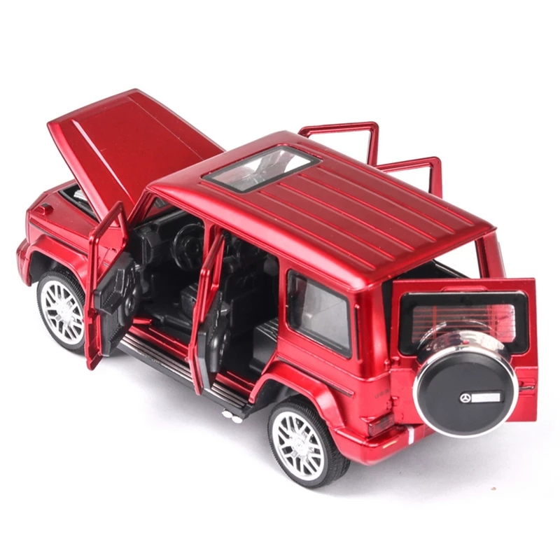 1：24 large Mercedes-Benz G63 metal car model simulation sound and light pull back off-road toy car SUV collection ornaments