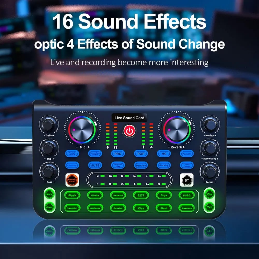 X60 Sound Card English Version Professional Sound Cards Audio Mixer For Karaoke Broadcast KTV Singing Live Sound Mixer