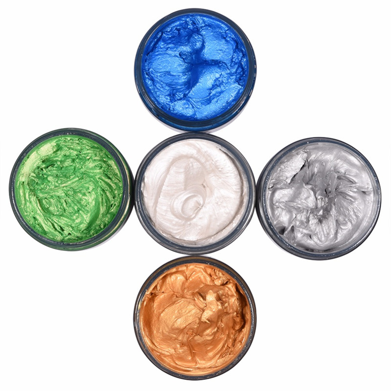120g Unisex Hair Color Wax Mud Hair Dye Molding Hair Styling Coloring Paste Grandma Grey Green Hair Dye Wax Ceam Harajuku Style