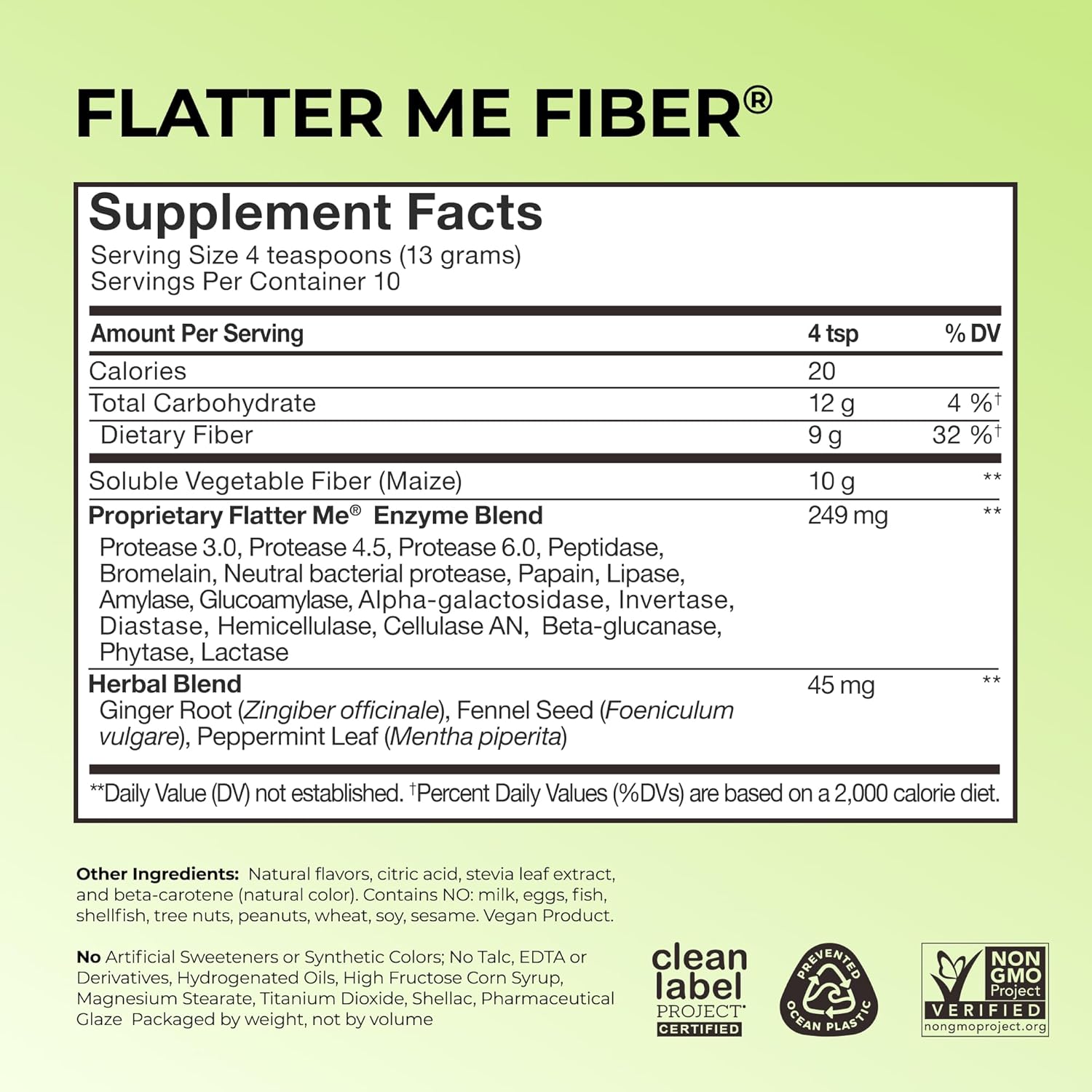 HUM Flatter Me Fiber Supplement for Women & Men, Prebiotics & Digestive Enzymes to Support Weight & Bloating, Digestive & Gut Health, Fiber Powder Dri