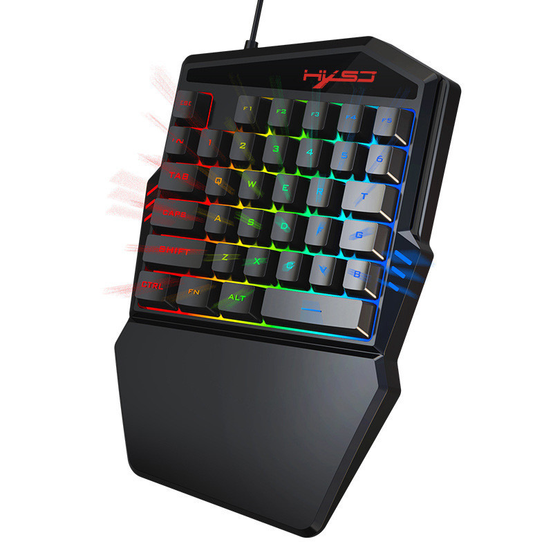 V100 Single Hand Keyboard Left Hand Set Small Mini Portable Phone Throne with Chicken Eating Game Keyboard